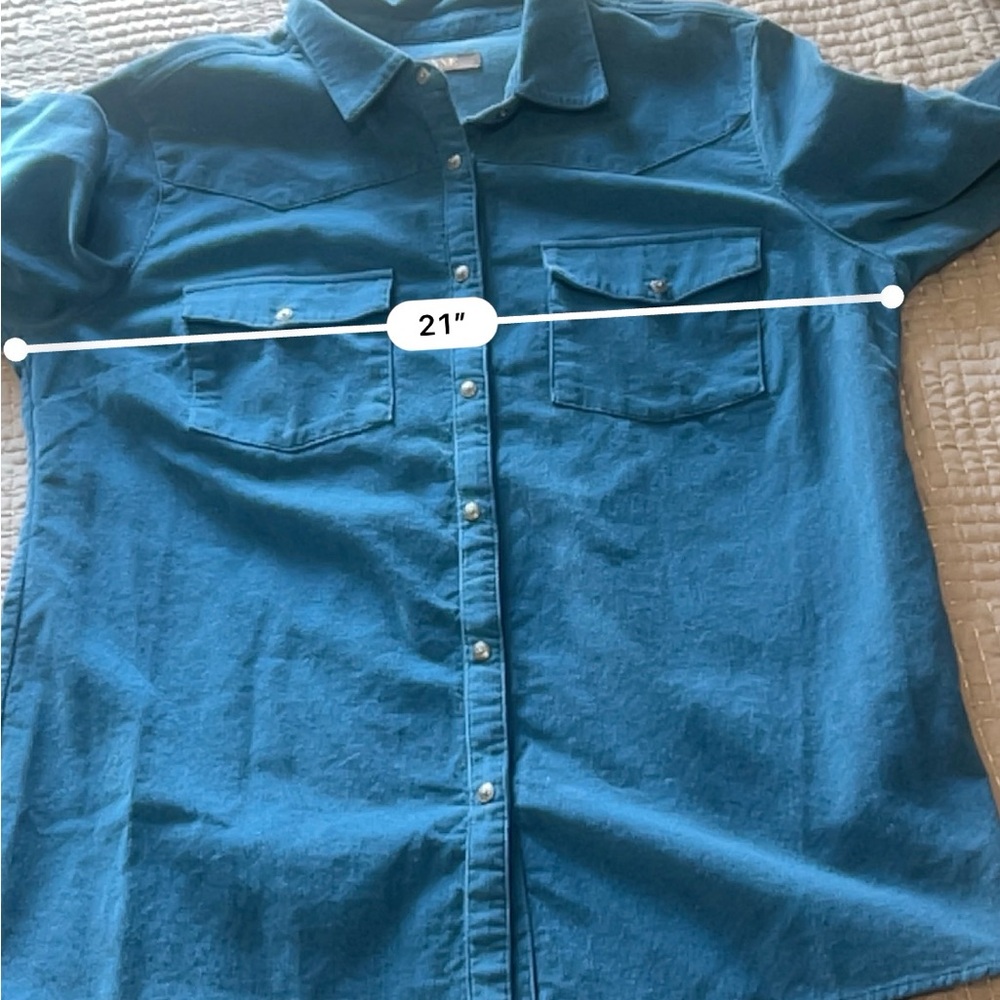 Shyanne Wale Corduroy Long Sleeve Snap Western Shirt Size L - Picture 13 of 14